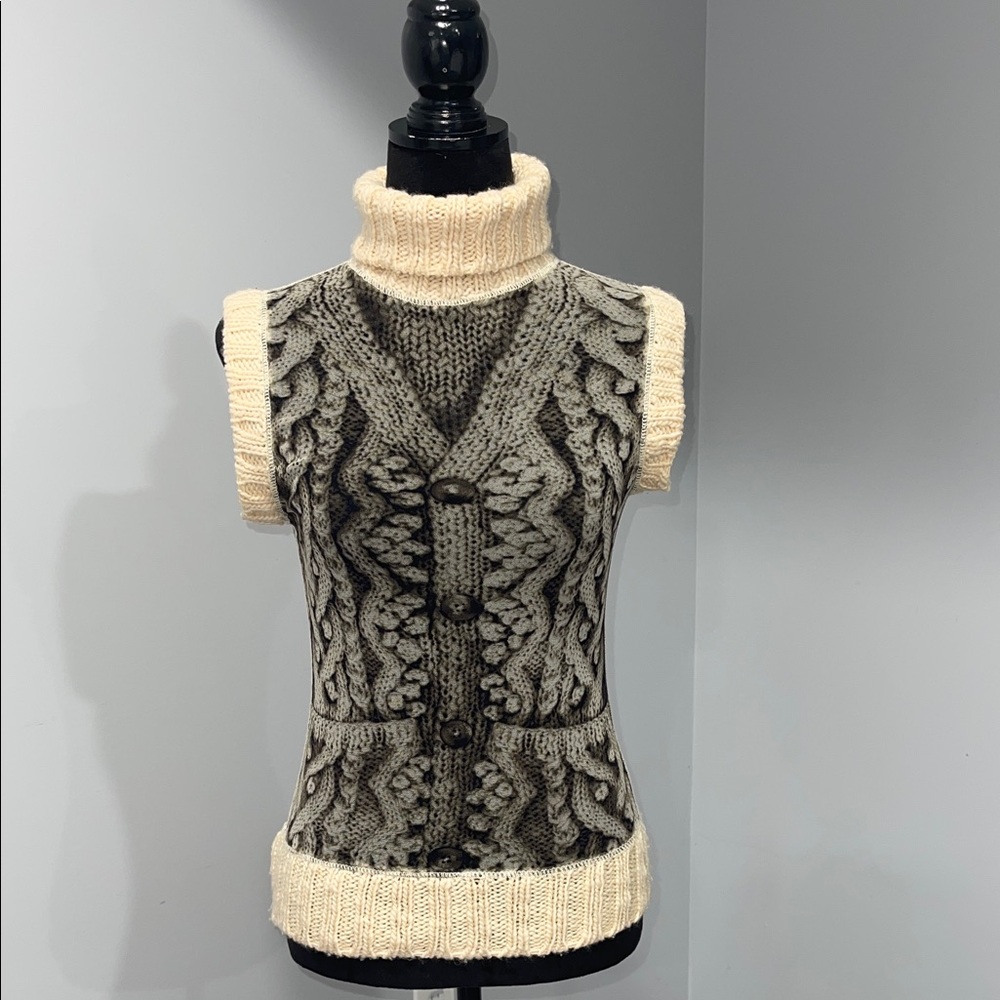 JEAN PAUL GAULTIER Maille 90s Mesh Trompe L’oeil Cable Sweater Top Size Medium